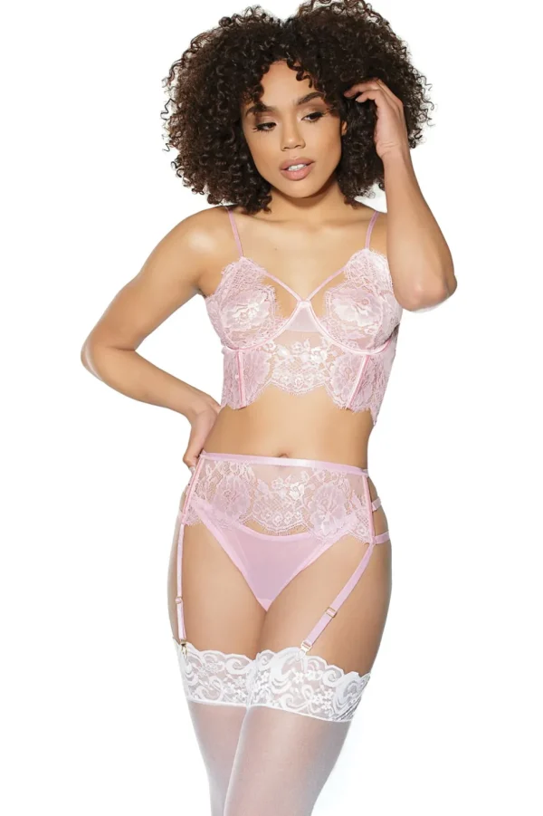 Crystal Visions Bra, Garter Belt & Panty