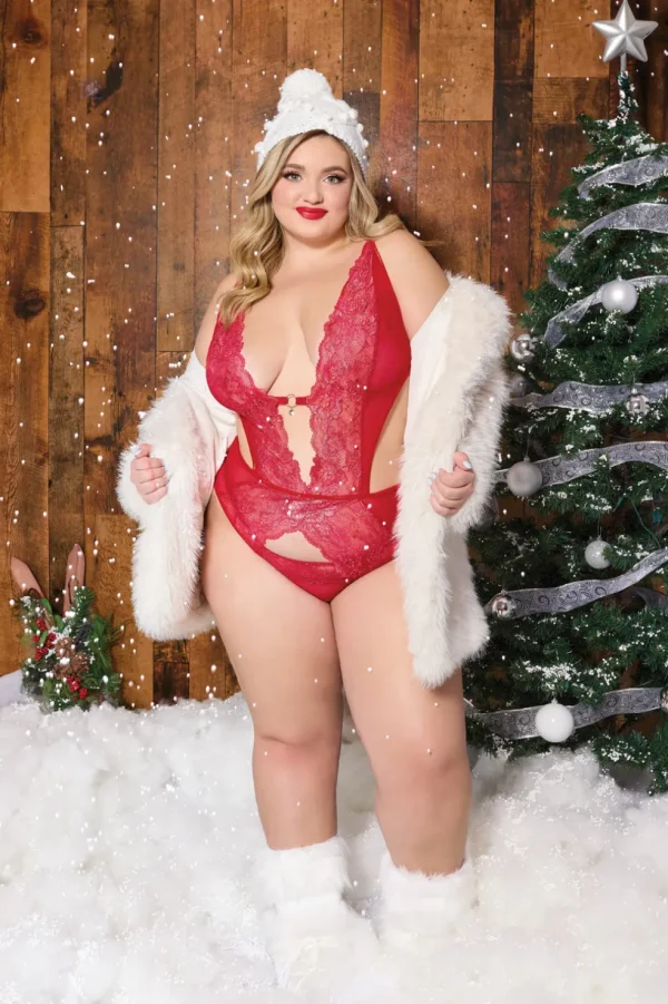 Fireside Crotchless Teddy