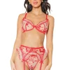 Floral Fantasy Bra, Garter Belt & G-String