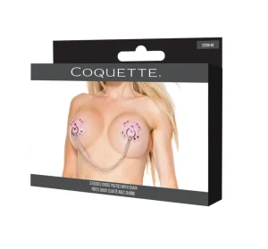 Kinky Link Studded Cross Pasties with Chain