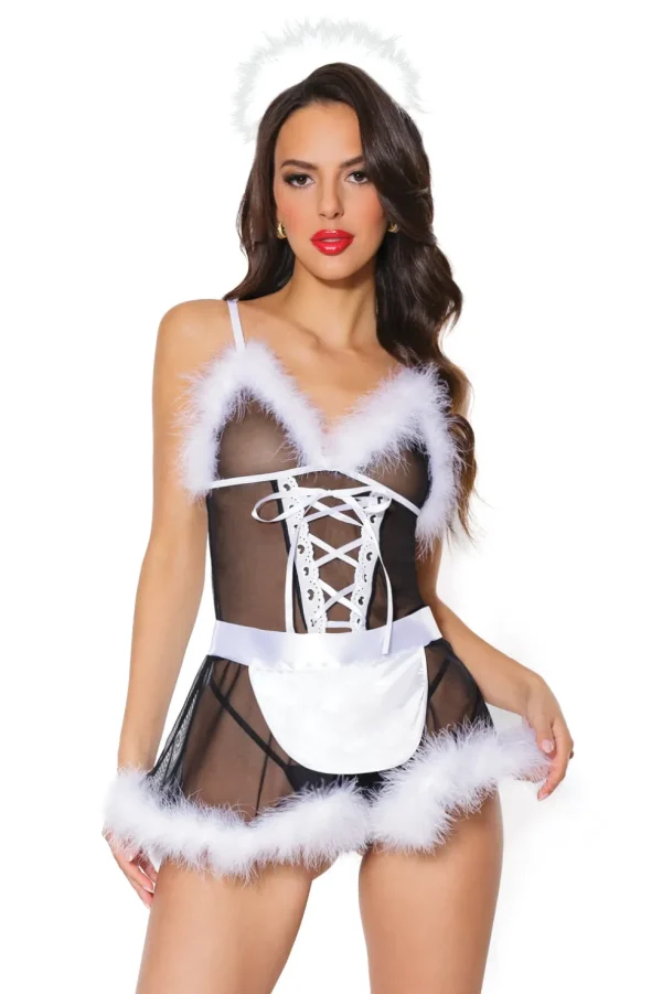 Room Service Babydoll, Apron & Headpiece