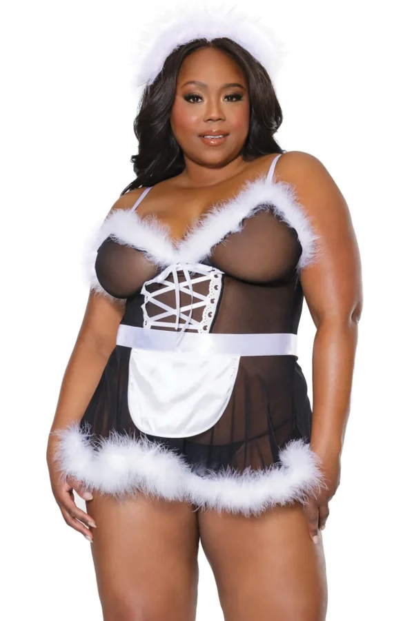 Room Service Babydoll, Apron & Headpiece