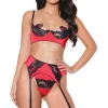 Snowflake Lullaby Bra, Garter Belt & Thong Set